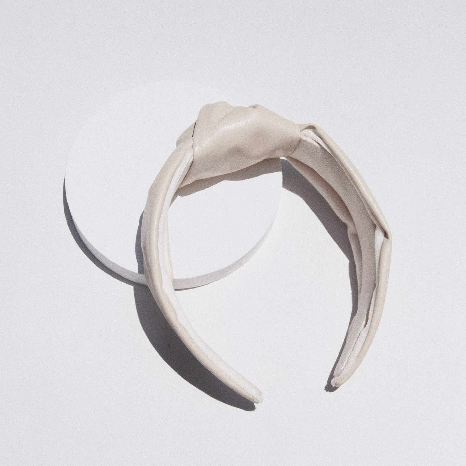 Luxe Vegan Leather Headband - Sand