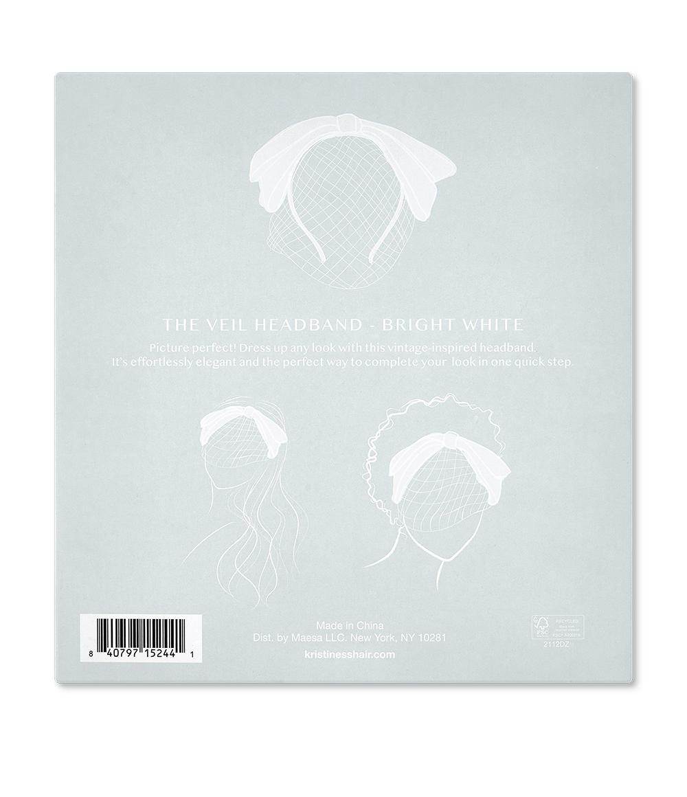 Veil Headband - Bright White Back Of Box Image