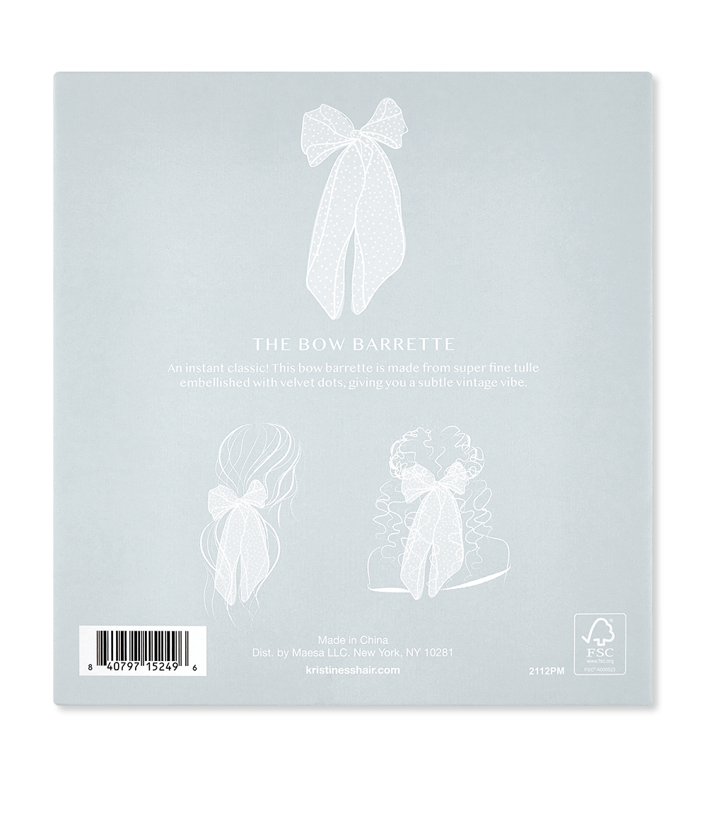 Bow Barrette Back of Box