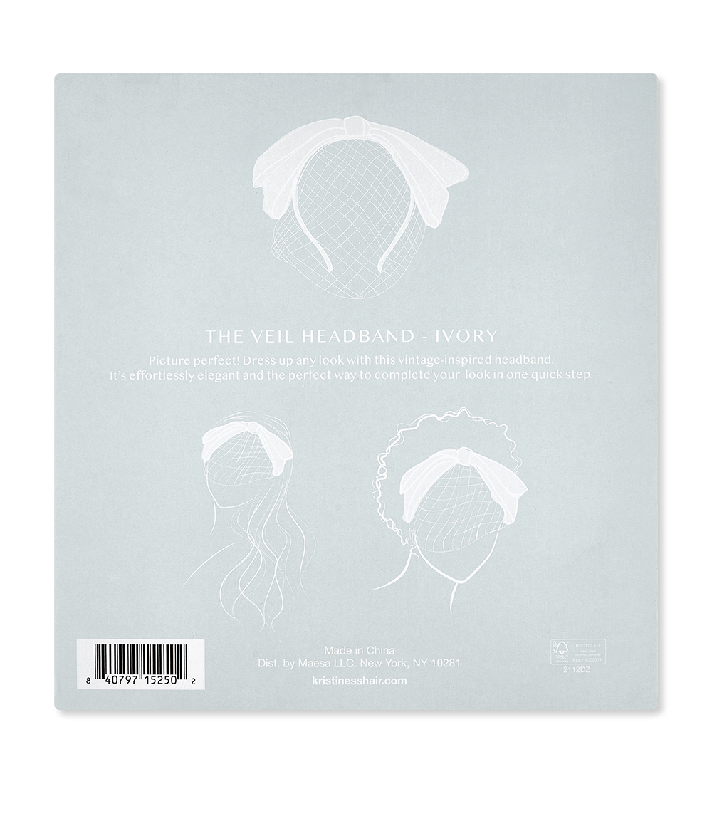 Veil Headband - Ivory Back of Box Image
