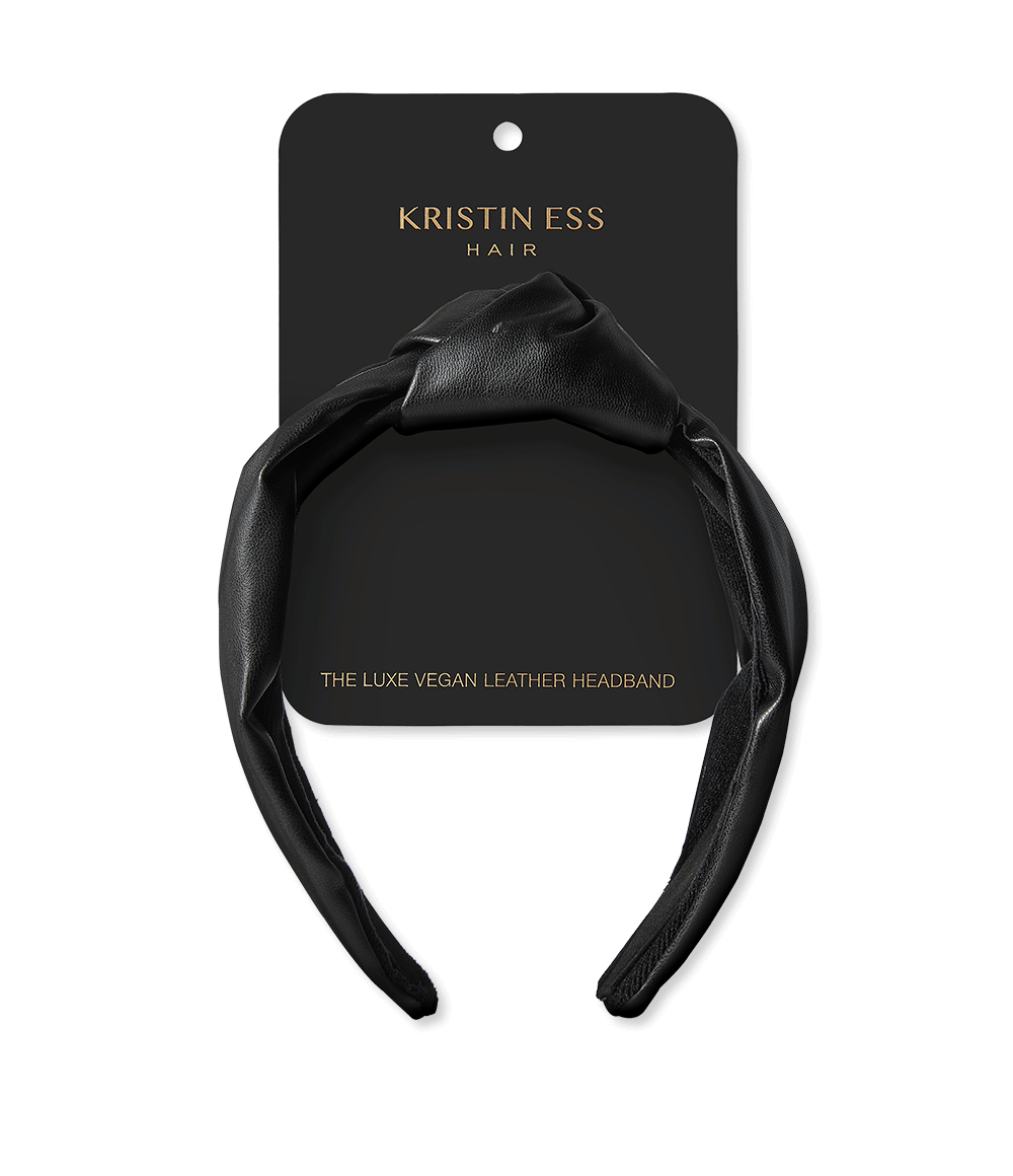 Luxe Vegan Leather Headband - Black