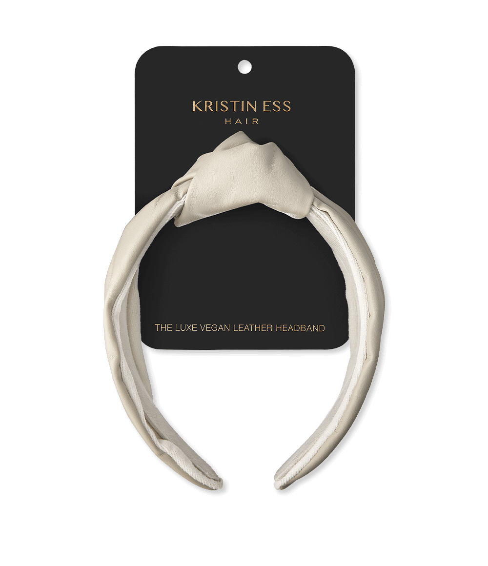 Luxe Vegan Leather Headband - Sand