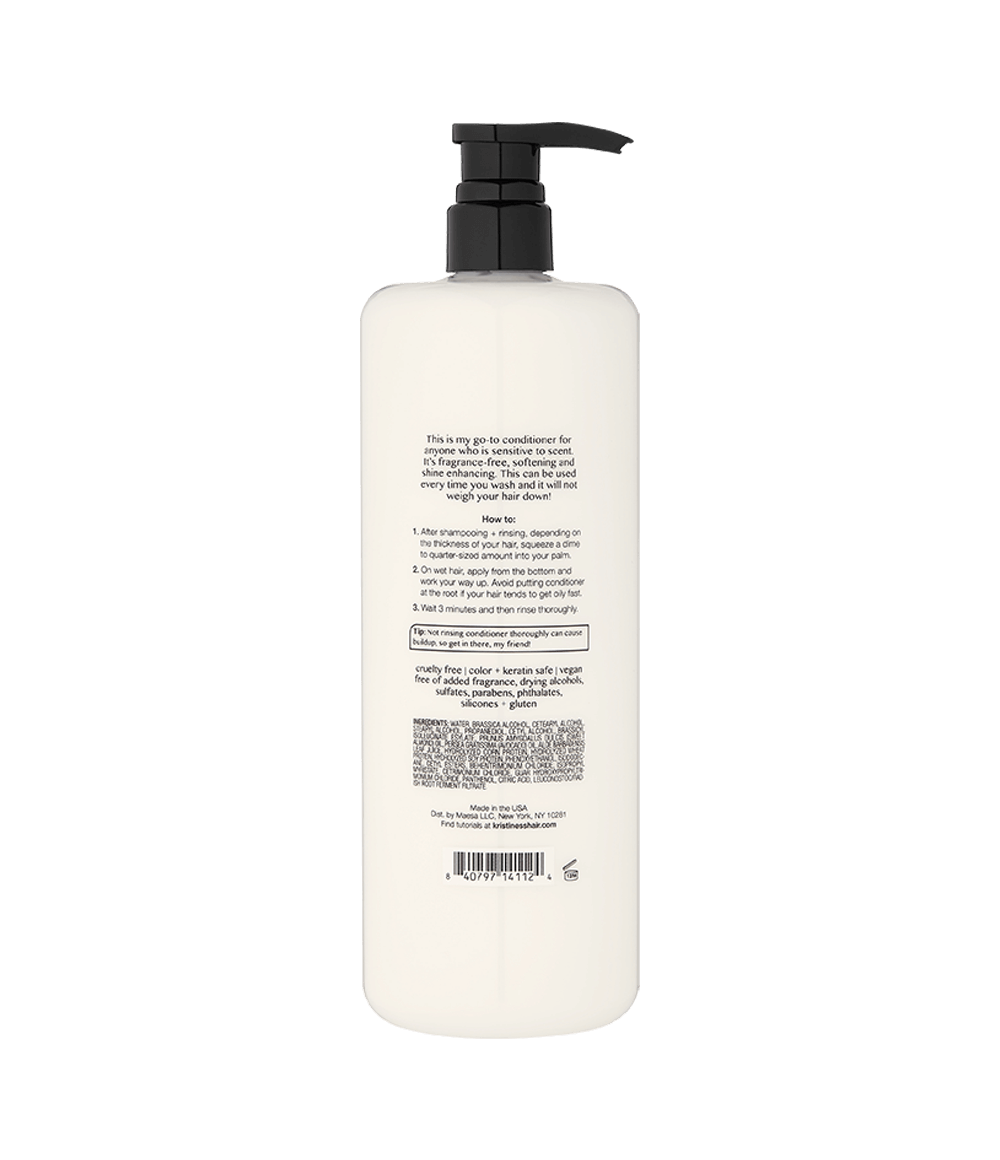 Fragrance Free Shine Enhancing Conditioner for Moisture, Hydration + Shine, Vegan, Paraben, Sulfate, Phthalate + Silicone Free, Gluten Free Liter